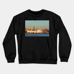 Cap San Diego, ship, Elbe, evening, Hamburg Crewneck Sweatshirt